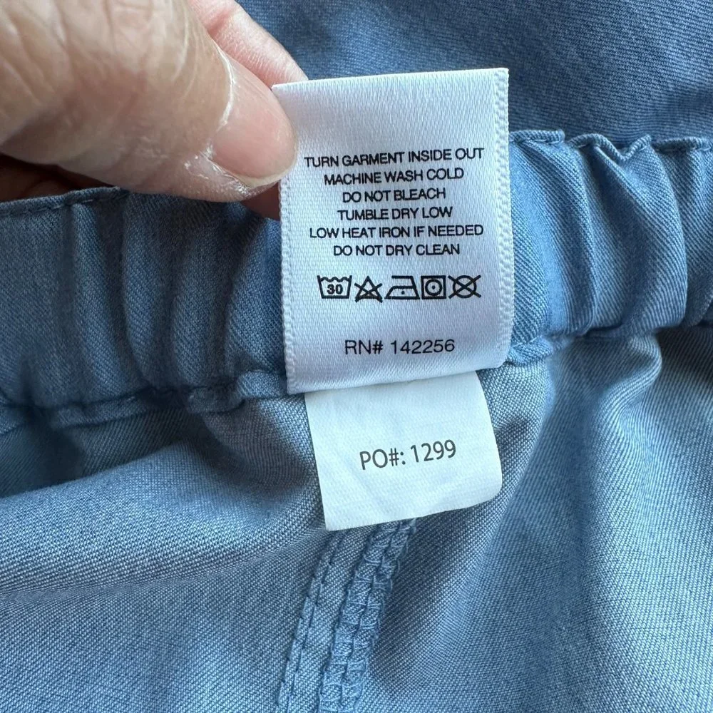 FIGS Technical Collection Bottom Scrubs In Blue Color Straight Leg Sz L